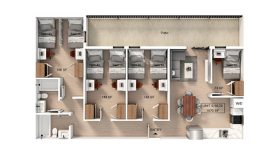 4 Bedroom | 2 Bath B Shared-Standard floor plan